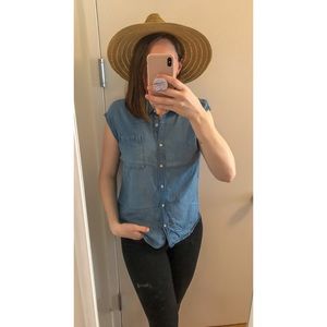 Merona Denim Button-Up Size L